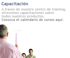 A traves de nuestro centro de training, ofrecemos capacitaciones sobre todos nuestros productos. Conozca el calendario de cursos aqui.